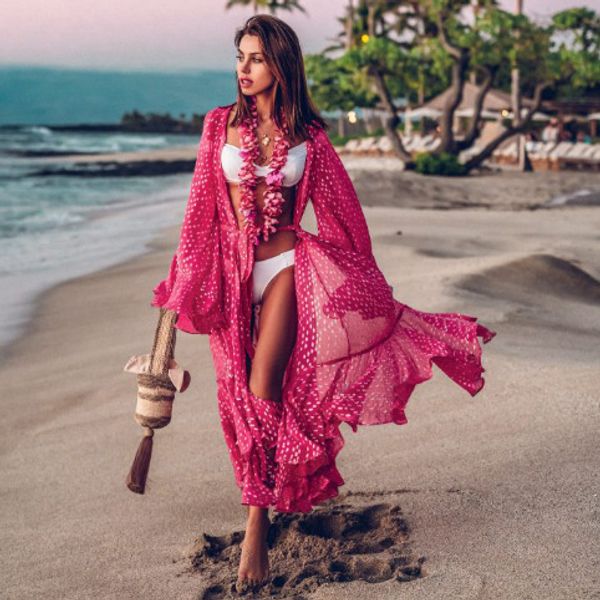 

women floral print split vintage long sleeve boho rosy long maxi dress evening party beach dresses summer sundress cardian, Black;gray