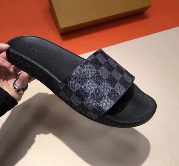 

fashion causal slippers for men and women four styles blooms start print slide sandals outdoor beach shoes flip flops ship, Black