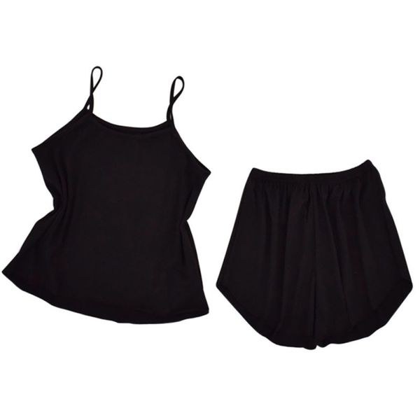 

women's sleepwear women pajamas set nightwear solid summer sleeveless home clothes lingerie nightie female plus size 2021, Black;red