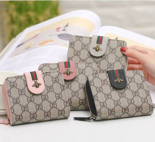 

2019 fa hion de igner luxury pur e women plain hort wallet ladie bee leather handbag credit card holder pecial offer