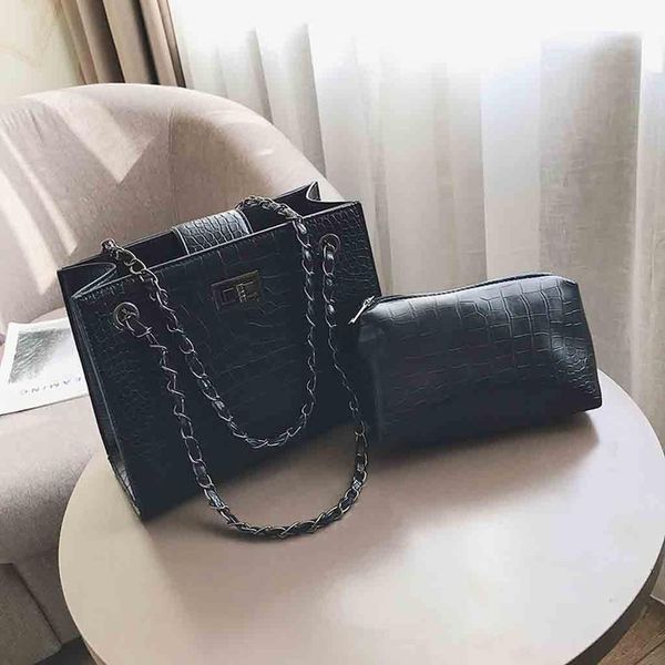 

designer-fashion crocodile chains women's designer handbags leather lady totes ladies alligator shoulder crossbody bags