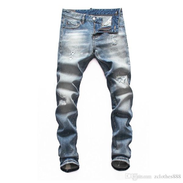 

2020 men s designer jeans brand designer mens skinny jeans embroidery pants fashion holes mens pants trousers us size 28-38, Blue