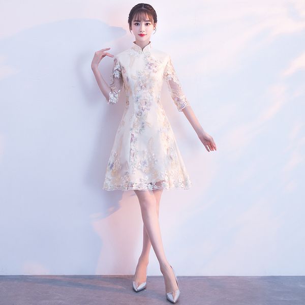 

modern white cheongsam design qipao long traditional chinese dress party evening dresses oriental collars tenue chinoise, Red