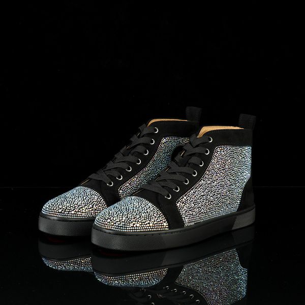 

luxury designer red bottom studded spikes men women casual shoes fashion insider sneakers black red white leather high boots