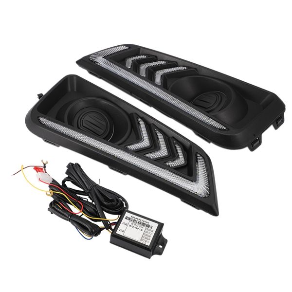 

drl дневные ходовые огни дневного света 12v abs противотуманная фара крышка с желтеют signal light для города 2015 2016