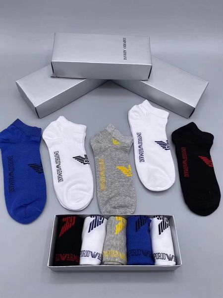 

a man's sports socks design sign 5 kinds of color men luxury designer brand 1a armani socks 1a new, Black