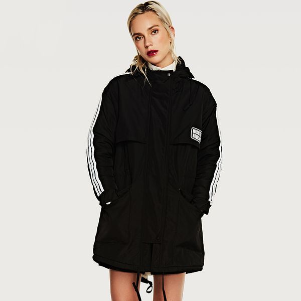 

yushu 2019 нов женин зим оле лопка пало женин  капоном outwear пало евѬ Black