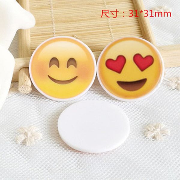 

10pcs smile face acrylic patches hairbow phone decor accessories handmade applique diy hairpin hair clips material, Slivery;white