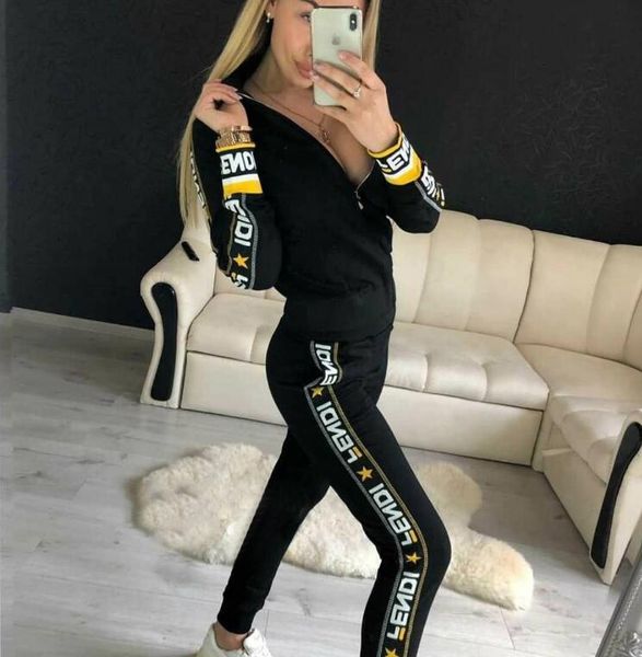 

2019 ca ual track uit women 2 piece et weat uit zipper triped track uit long leeve weat hirt pant women 039 et