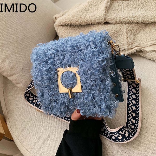 

winter hair small bag female 2019 new style tide wild crossbody bag wide shoulder strap one shoulder fashion small square