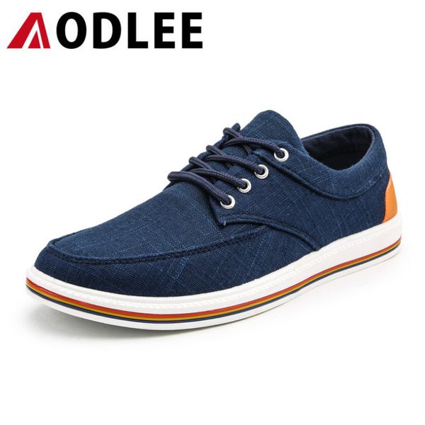 

aodlee plus size 47 spring mens shoes casual breathable fashion canvas shoes men sneakers lace up men loafers boat casual, Black