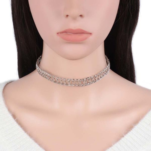 

gifts 2019 new arrival chain rhombus hollow out necklaces circle golden 1pc fishbone o shaped wedding silver simple adjustable, Golden;silver