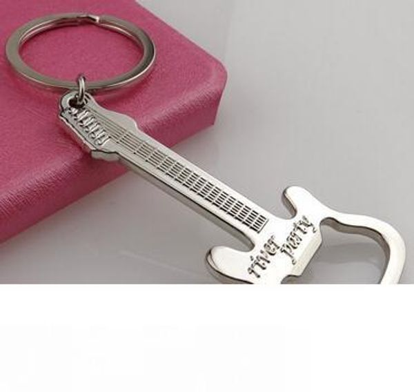 

20 pcs music guitar beer bottle opener keychain key chain keyring key ring gift souvenir keys trinket, Slivery;golden