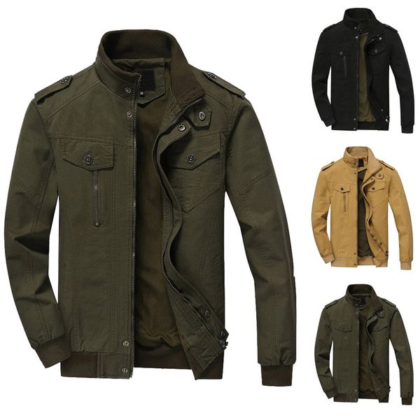 

retro mans coat winter jacket warm solid coat slim stand long sleeve zipper overcoat casual button streetwear 4xl#f, Black;brown