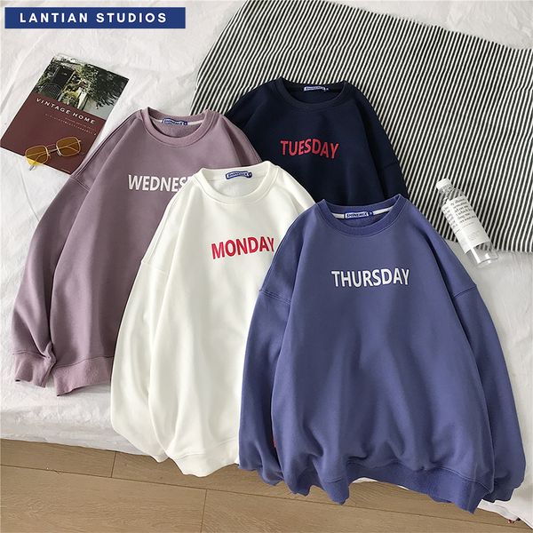 

japanese men women hoodies 7 colors sweatshirts 2019 autumn hip hop the weeknd plain hoodie japanese streetwear clothes, Black