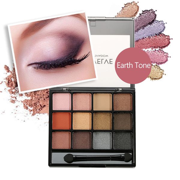 

12 colors eye shadow palette shining matte pigmented eye shadow cosmetics ---ms