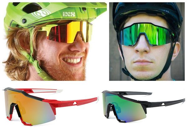 

new sunglasses100% outdoor riding glasses bicycle glasses sports windproof large frame glasses are popular, White;black