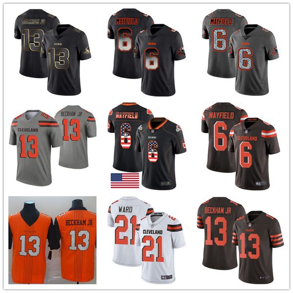 

Cu tom brown jer ey baker mayfield odell beckham jr myle garrett jarvi landry nick chubb denzel ward men football jer ey