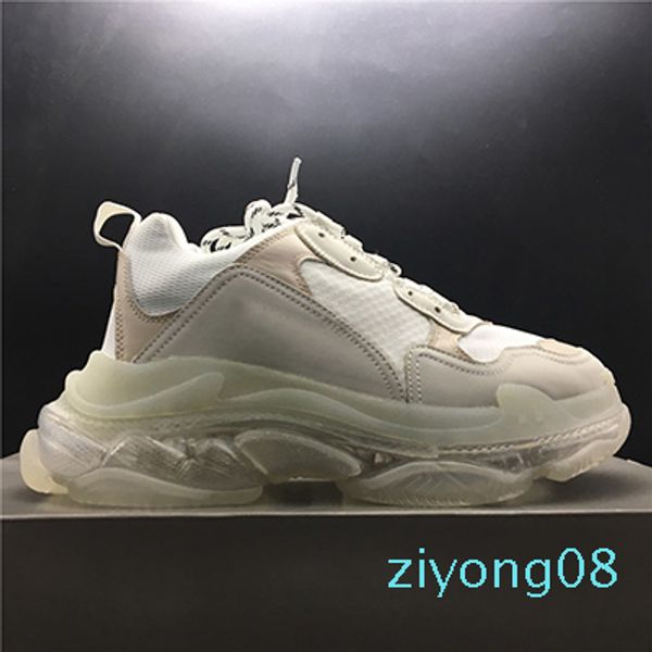 

with box 2019 mens and womens casual shoes triple s clear sole white black green brand designer trainers 36-45 z08