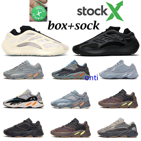 

new kanye men women running shoes wave runner azael alvah carbon blue utility black inertia magnet 700 mens trainer fashion sports sneakers