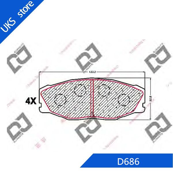 

4piece/set car brake pads front d686 for t100 1/2 ton 2wd 1996-1998