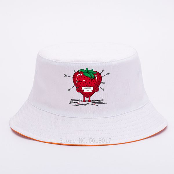 

bucket hat strawberry love i choose funny fishing cap cotton travel men women camping summer sun cap fisherman hat for boy girl
