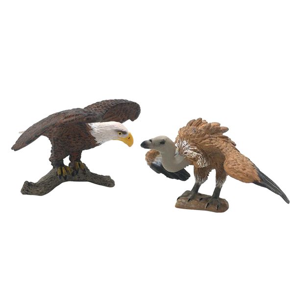 

2 pieces micro landscape ornament animial figure birds figurine craft garden decor eagle & vulture