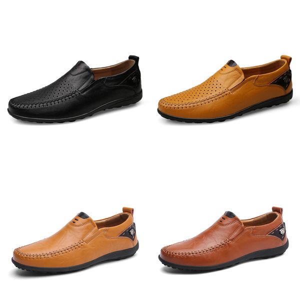

new leather shoes men casual moccasins loafers men breathable footwear slip on male sneakers big sizes 38-47, Black