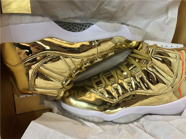 

Оптовая продажа новый 11 XI прохладный металлический золото мужчины баскетбольная обувь кроссовки спорт 11S высокое качество размер 8-13