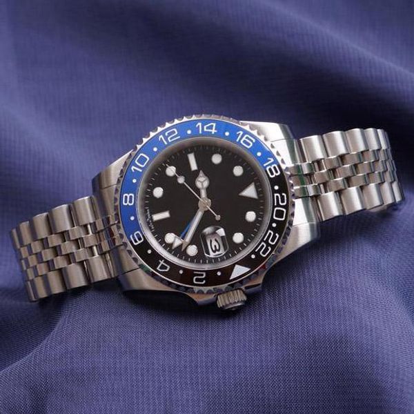 

19 latest new modell luxury mens watches basel red blue pepsi automatic luxury mens watches luminous business waterproof 30m watches, Slivery;brown