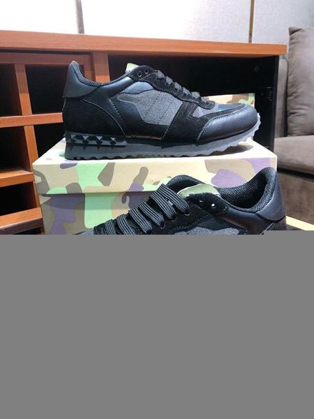 

2019 spring and summer new sports shoes men v home rivet color matching camouflage casual running shoes with lovers shoes 35-45 0803072, Black