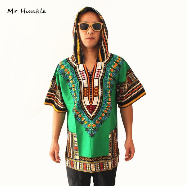 

новый дизайн dashiki толстовки сыпучего африканские печати dashiki ткань hood хлопок мода robe одежда кимоно для мужчин, Red