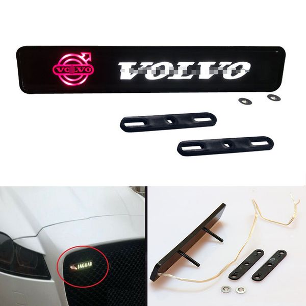 

car front bumper grille auto emblem luminescent badge sticker for volvo led light