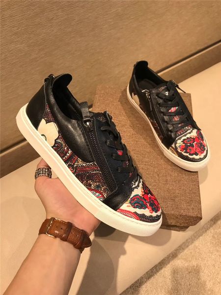 

mens shoes fashion footwears lace up trainers athletic men flat shoes leather big size with original box lo-sneakers statement zapatos, Black