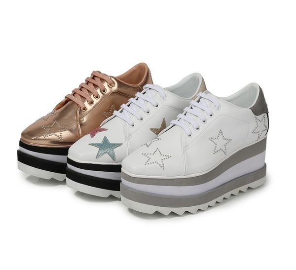 

stella platform thick bottom fashion stella elyse platform elyse star shoes britt wedge lace-up flat high heel stella shoes, Black