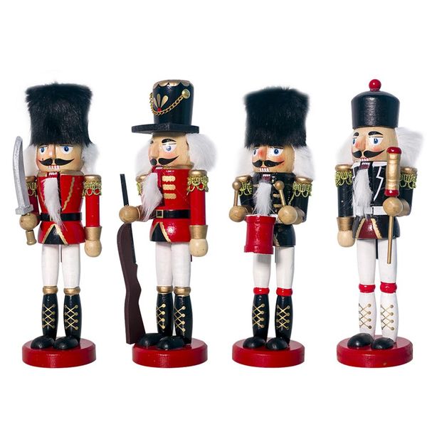 

1pcs 20cm wooden nutcracker doll soldier handmade puppet merry christmas decoration for home new year decor kids doll xmas decor
