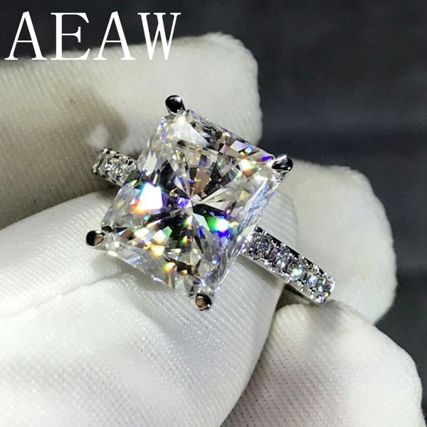 

aeaw 4ct radiant cut gh moissanite engagement ring in 925 silver diamond fine jewelry for women vs f gems, Golden;silver