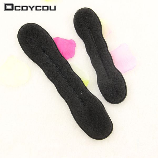 

quality women magic foam sponge foam twist hair disk hairs band tool quick messy bun updo headwear accessories, Brown