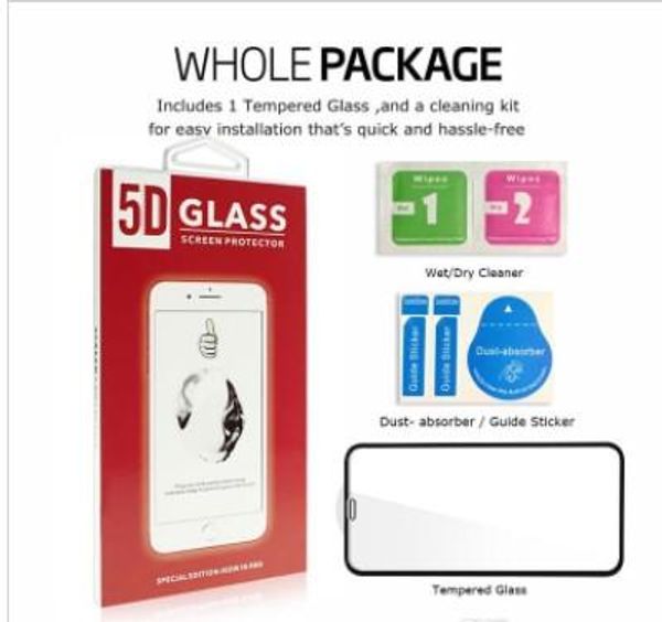 

2019 happy 5d full cover film tempered glass for new iphone 11 pro max xr xs max full cover curved 3d edge screen protector with package