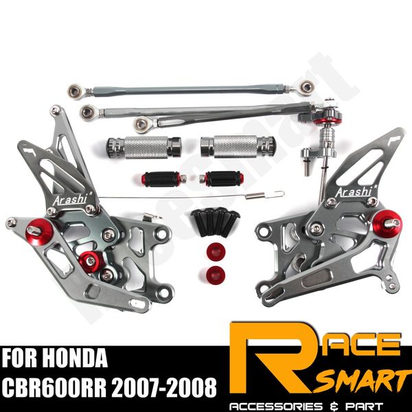 

for cbr600rr 2007 2008 cbr-600rr cbr 600 rear footrests foot rest pegs pedal motorcycle accessories cnc adjustable rearset
