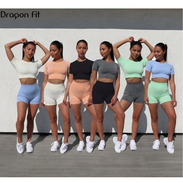 

dragon fit тренировочная одежда для женщин йога 2 шт комплект сексуальные наряды растениеводство топ и фитнес шорты комплект беговая активна, White;red