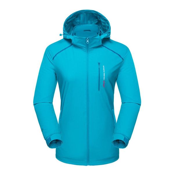 

plus size women's autumn casual waterproof quick-drying breathable sport outdoor coat waterproof jackets campera impermeable t#, Blue;black