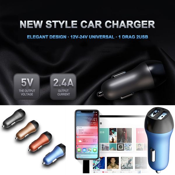

new car usb charger quick charge car-charger dual usb fast charging adapter for smart pad tablet mobile phone charger in the car