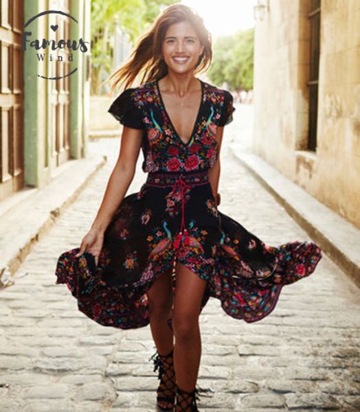 

2020 womens v neck long boho maxi evening party dress chiffon dress floral halter summer beach dresses, Black;gray