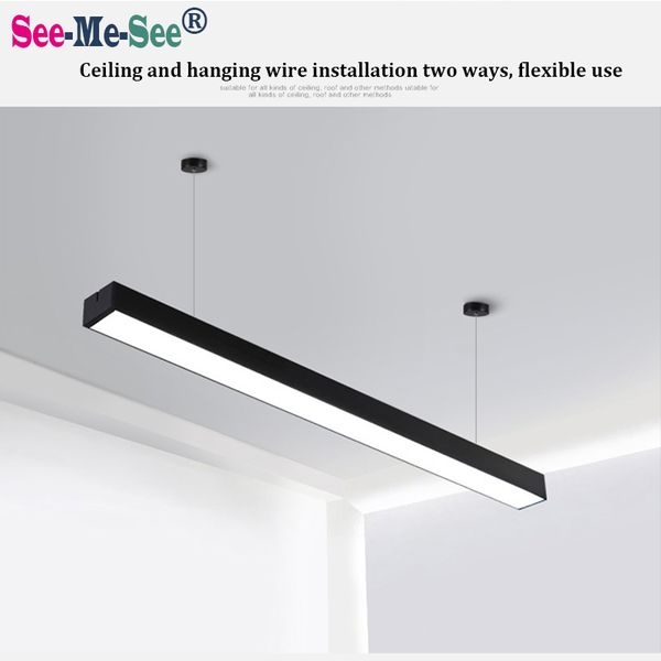 Modern Concise Designable Rectangular Office Hanging Line Lamp Led