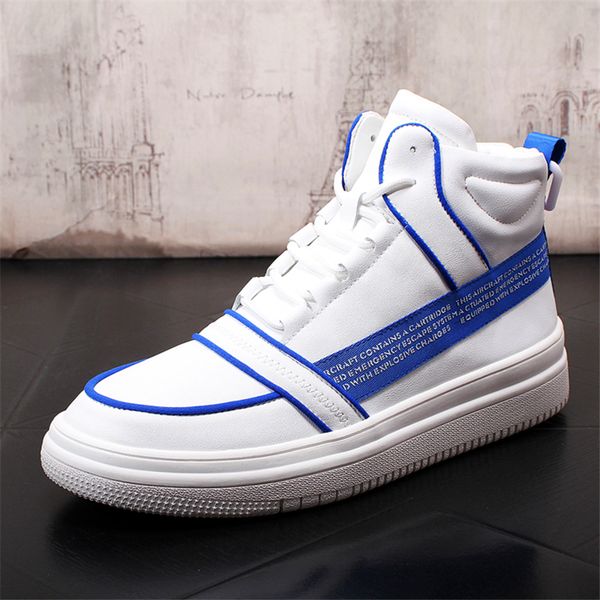 

new men casual shoes fashion ankle boots men lace-up flat breathable slip on sneakers spring autumn high help shoes, Black