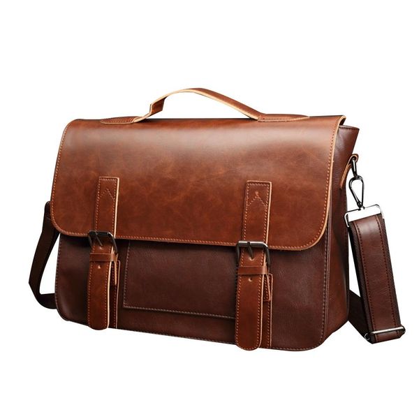 

2020 chaonan man retro diagonal cross poor leisure single root square new crazy horse pu leather business bag shoulder bag