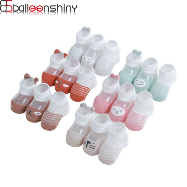 

balleenshiny 3pair / set мультфильм сетки носки прекрасный ребенок хлопок лодыжки короткий носок для summerautumn детские носки для 1-5 лет, Pink;yellow