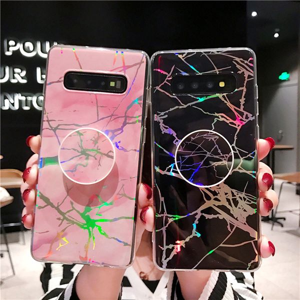 

Блестящий лазерный мраморный чехол для подставки под Samsung Galaxy S10 S10 Plus S10e S9 Plus S9 Note 9