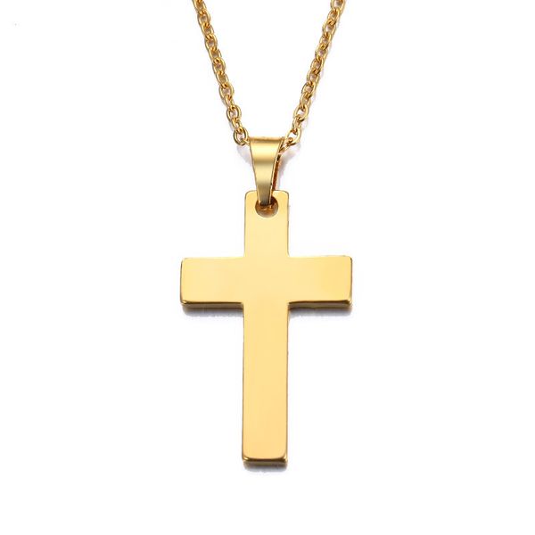 

jewelry stainless steel necklace for women man lover's cross gold and silver color pendant necklace engagement jewelry for girls